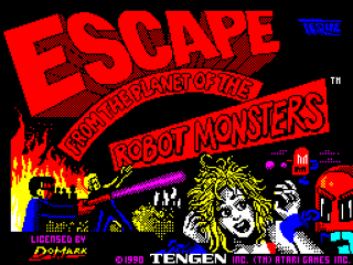 Escape From The Planet Of The Robot Monsters title screen for ZX Spectrum